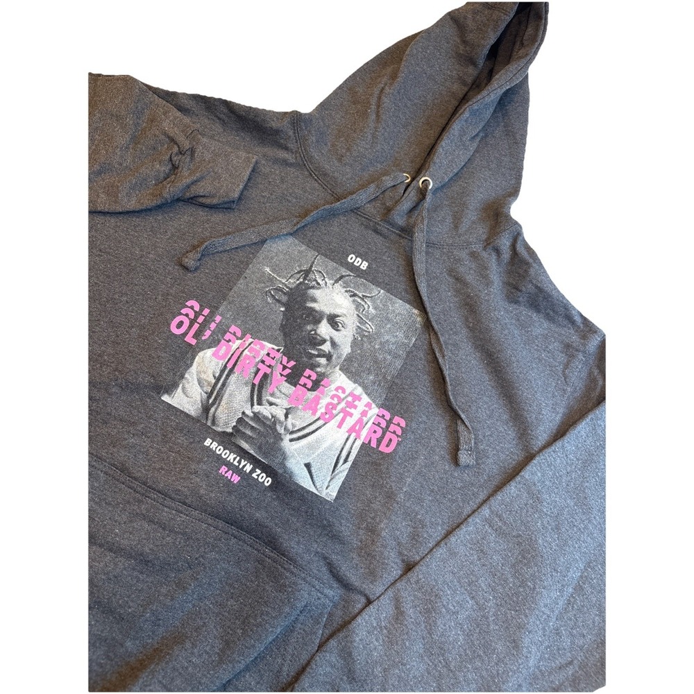 Forever 21 Mens Medium Ol 'Dirty Bastard ODB Hoodie Charcoal Brooklyn Zoo Raw NW